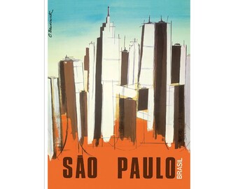 Sao Paulo Poster Brazil Print Vintage Travel Art (XR1059)