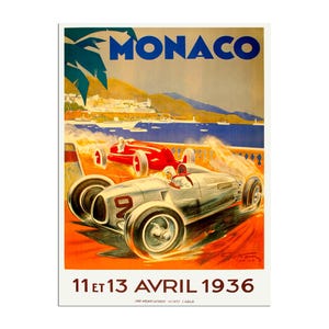 Monaco Travel Poster Monte Carlo Art Print Vintage Home Decor (ZT210)