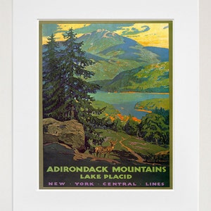 Adirondack Mountains Art Travel Poster Retro Decor Print (XR162)
