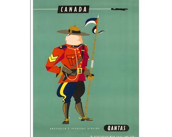 Canada reisposter woondecoratie Mountie Wall Art Print (XR2711)