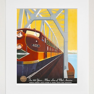 Travel Poster Railroad Art Train Print (TR64)