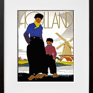Holland Art Netherlands Travel Poster Windmill Print (ZT281)a