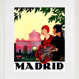 Madrid Travel Poster Spain Art Print Spanish Vintage Home Decor (ZT214)