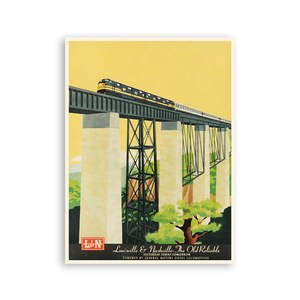 Train Poster Art Locomotive Travel Decor Retro Print (XR1971)