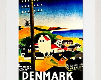 Denmark Travel Poster Home Decor Wall Art Print (ZT498)