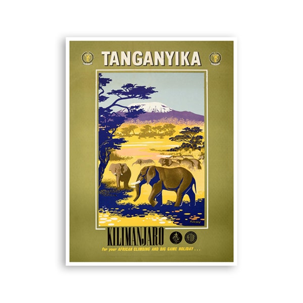 Tanzania Wall Art Mount Kilimanjaro Africa Travel Poster Art Print (XR3444)