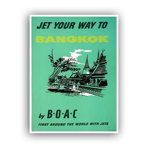 Art Thailand Poster Travel Print Bangkok Vintage Thai Home Decor (XR1040)