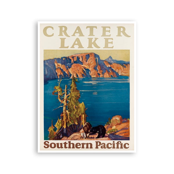 Crater Lake Poster National Park Art Oregon Travel Print Home Decor (XR3682)