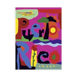 Puerto Rico Poster Travel Art American Airlines Print (XR2425)a