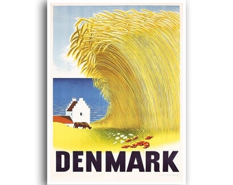 Denmark Art Print Travel Poster Retro Danish Home Decor (XR823)