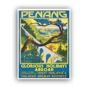 Penang Malaysia Travel Poster Asian Wall Art Print (XR713)