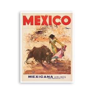 Mexico Wall Art Travel Poster Mexican Print Retro (XR3450)