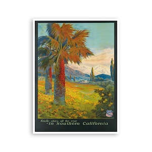 Poster di viaggio d'arte della California meridionale, stampa retrò (XR2983)