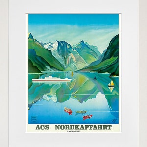 Reise Poster Norwegen Kunstdruck Vintage Nordische Dekoration (TR135)