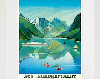 Travel Poster Norway Art Print Vintage Nordic Home Decor (TR135)