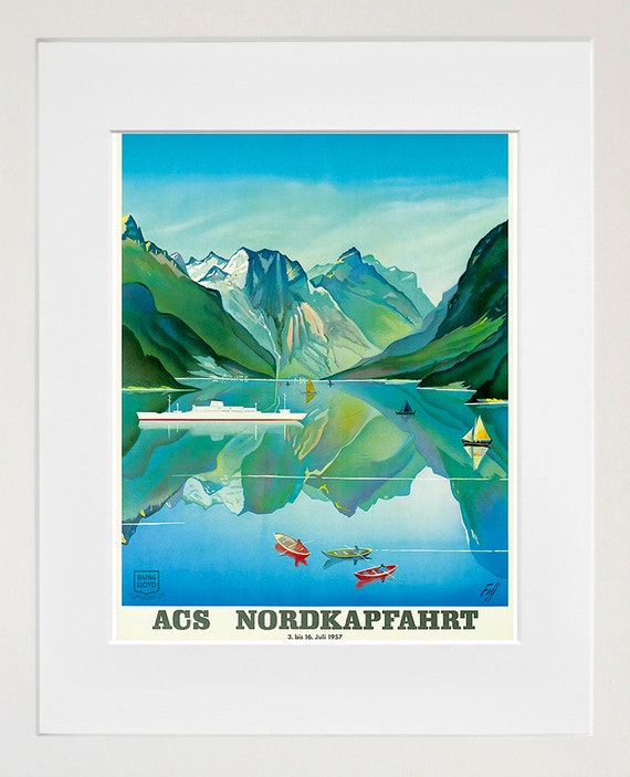 Travel Poster Norway Art Print Vintage Nordic Home Decor (TR135