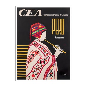 Peru Travel Poster Vintage Peruvian Art Print Decorative Sign (XR4748)
