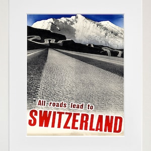 Switzerland Art Print Swiss Travel Poster (ZT285)a