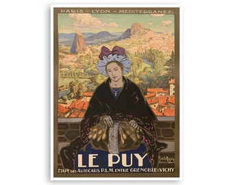 Le Puy Art France Travel Poster Français vintage Print Home Decor (XR4394)