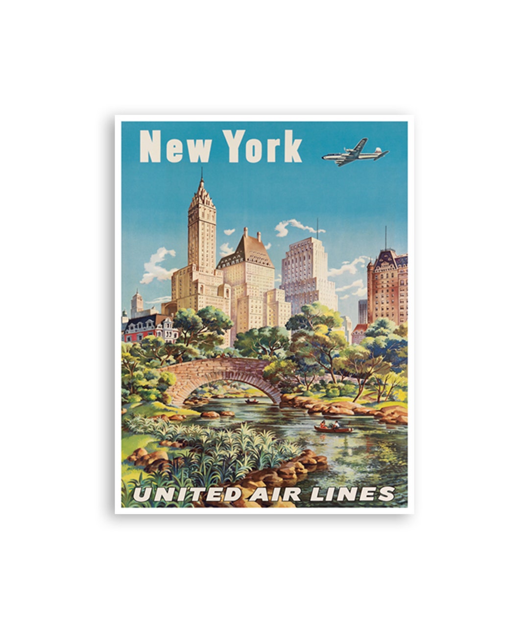 Vintage New York Poster NY Print Travel Art NY Decor (XR2726) - Etsy