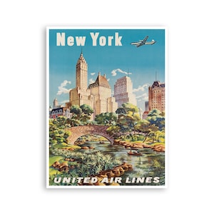 Vintage New York Poster NY Print Reisekunst NY Dekor (XR2726)