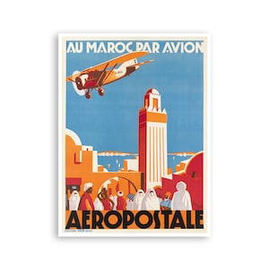 Morocco Art Aeropostale Travel Poster Moroccan Print (XR3413)a