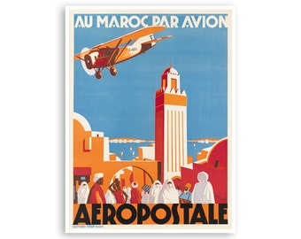 Morocco Art Aeropostale Travel Poster Moroccan Print (XR3413)a