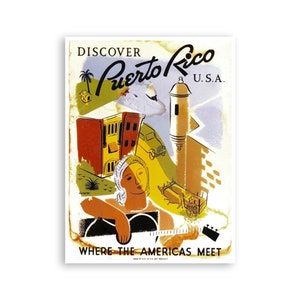 Impresión artística de pared con póster de viaje vintage de Puerto Rico (ZT568)