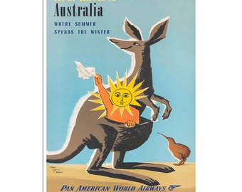 Australia Travel Poster Wall Art Australian Print (XR4705)