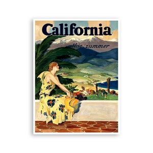 California Travel Poster Art Print Vintage Home Decor (ZT220)