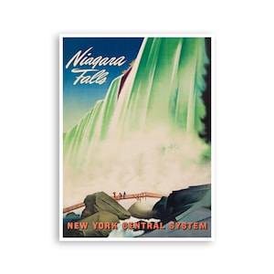 Niagara Falls Wall Art Travel Decor Retro Canada America Poster (XR1096)