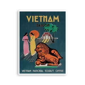 Saigon Art Vietnam Travel Poster Vietnamese Gift Print Asian Home Decor (XR4188)