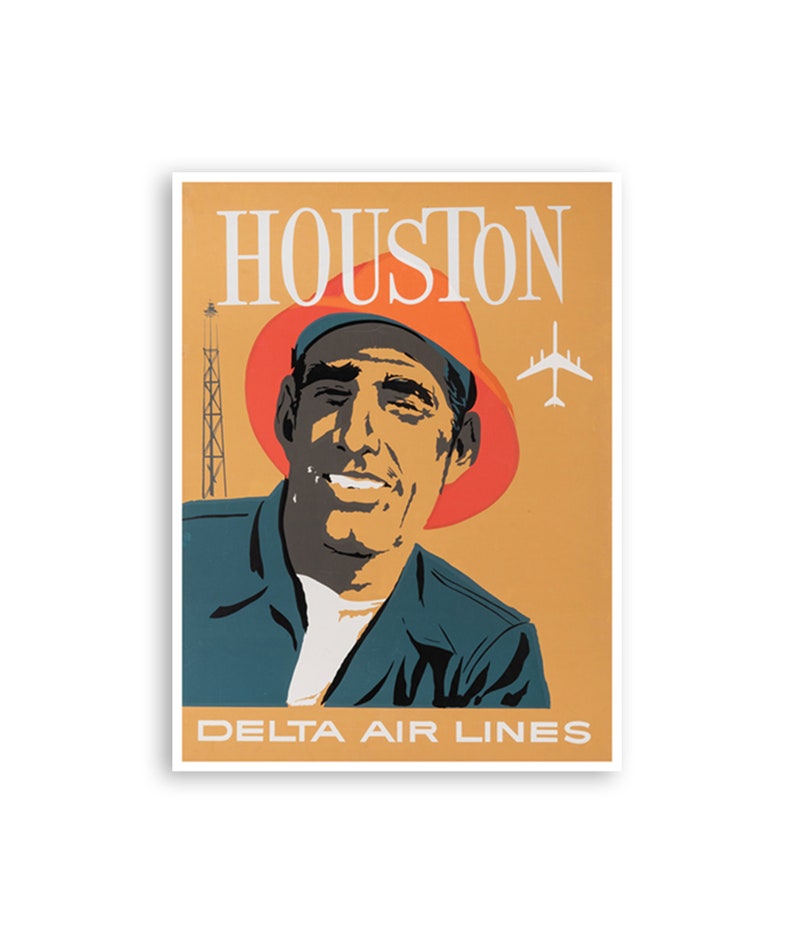Houston Wall Art Reise Poster Vintage Texas Druck XR3608 Etsy.de