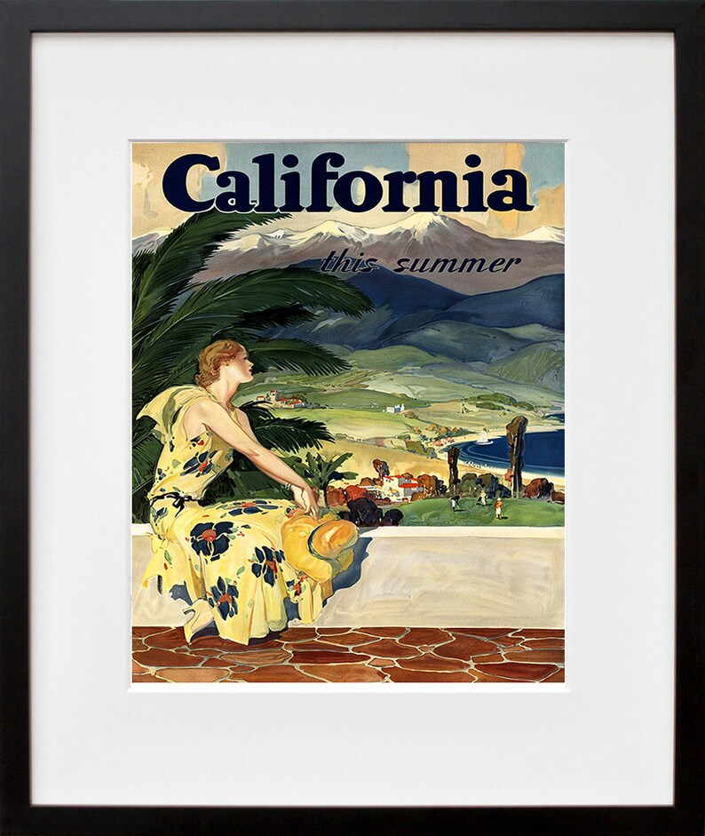 California Travel Poster Art Print Vintage Home Decor ZT220 Etsy