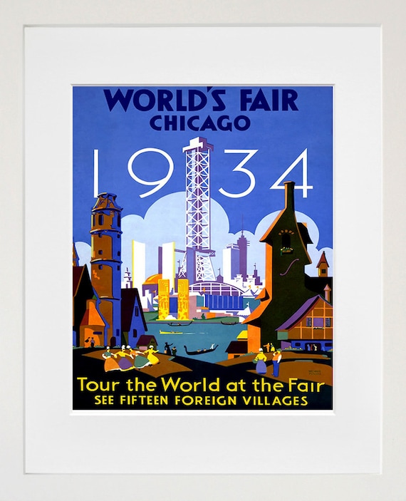 Chicago Travel Art Vintage World's Fair Poster Print (TR123) - Etsy