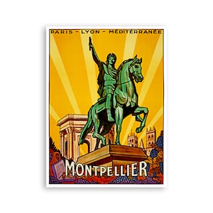 Affiche vintage de décoration de voyage Montpellier France, impression d'art (ZT143)