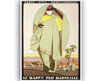 Morocco Travel Poster Moroccan Art Print  (XR1547)a