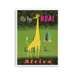 Africa Travel Poster African Art BOAC Print (XR3160)a
