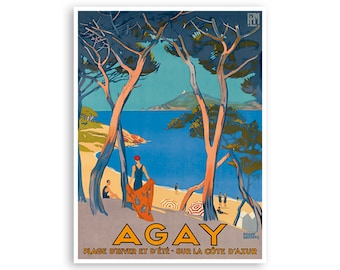 Agay Art France Plages Voyage Affiche Art Print vintage Home Decor (XR2999)