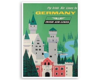 Germany Wall Art Vintage Travel Poster Print German Home Decor (XR3777)