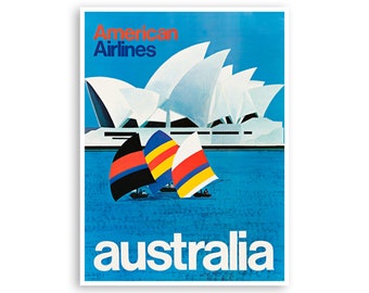 Australia Print Travel Poster Art Vintage Sign (XR3452)