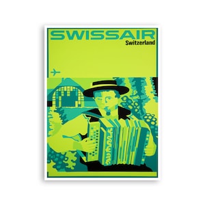 Switzerland Travel Poster Swiss Air Art Swiss Print (XR3067)a