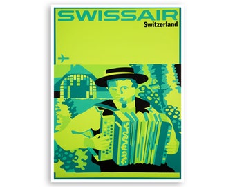 Switzerland Travel Poster Swiss Air Art Swiss Print (XR3067)a
