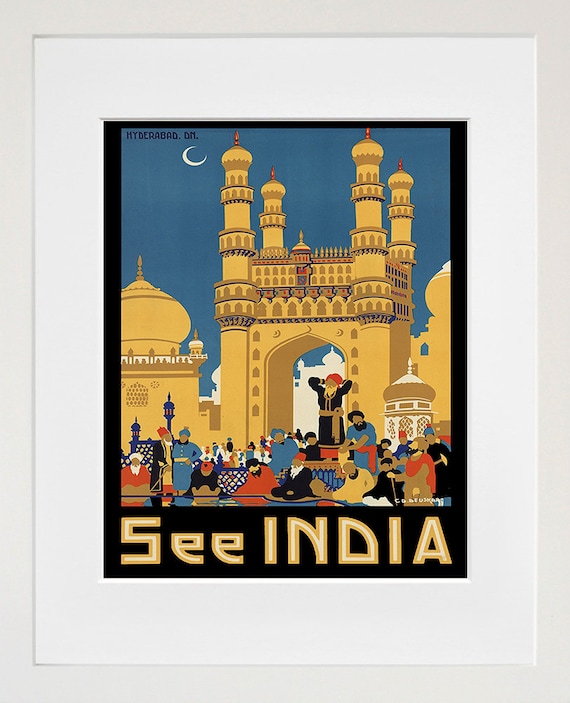 Travel Poster India Vintage Print Wall Art (ZT239) - Etsy