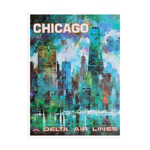 Chicago Art Print Travel Poster Retro Home Decor (XR2224)