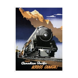 Canada Train Art Travel Poster Home Decor Retro Locomotive Print (XR1744)