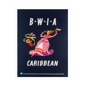 Caribbean Print BWIA Travel Poster Art (XR2187)a