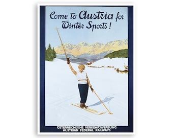 Travel Poster Austria Art Print Vintage Austrian Home Decor (ZT101)