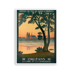Póster de viaje de arte francés de Orleans, Francia Impresión de la catedral de Orleans (XR1927)