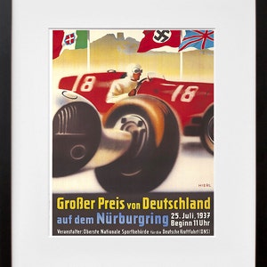 German Racing Art Nurburgring Print Nurburg Travel Poster (XR123)a
